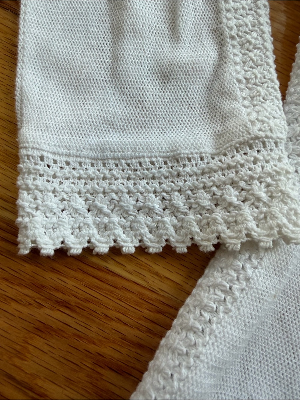 Bandolino White Knit Women's Cardigan with Crochet Edge-  Quarter Sleeve-Size 4 - Picture 6 of 9